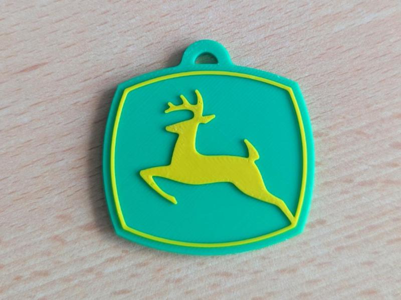 John Deere logo keychain