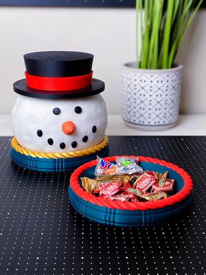 Christmas Snowman Container 