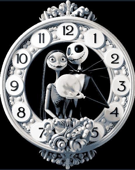 Jack and Sally from Nightmare Before Christmas - Fanart Clockface