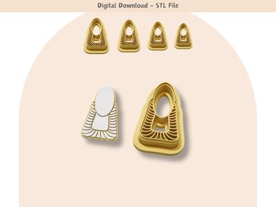 Tribal Style 12 Clay Cutter for Polymer Clay | Digital STL File | Clay Tools | 4 Sizes Clay Cutters