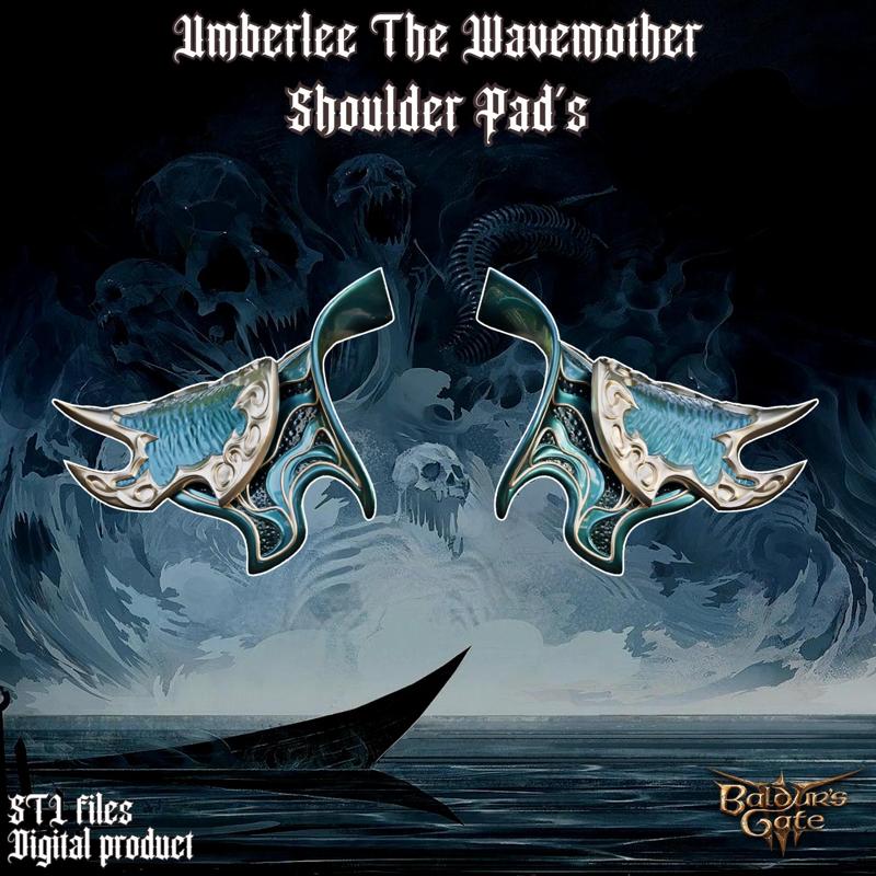 Umberlee The Wavemother Fantasy Shoulder Pads Baldrus Gate 3