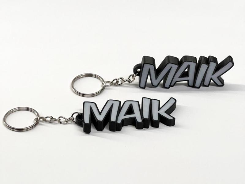Beautiful keychain with the name Maik