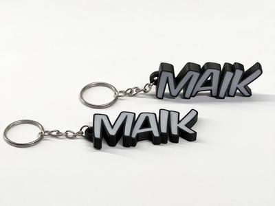 Beautiful keychain with the name Maik