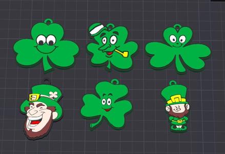 6 assorted st patrick's day keychains / necklace charm pack 1 (free for commercial use)