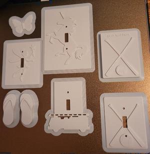 Print and Paint 3D Switch Plates, Refrigerator Magnets and wall art