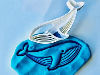 Whale cookie cutter play dough stamper 