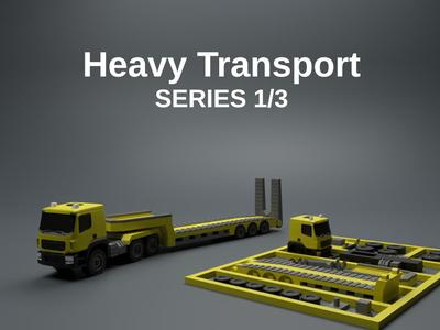 Heavy Transport SERIES 1/3 Lowbed Truck KIT CARD