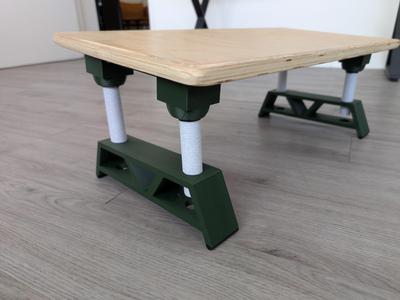 Fully adjustable foot rest/monitor stand base