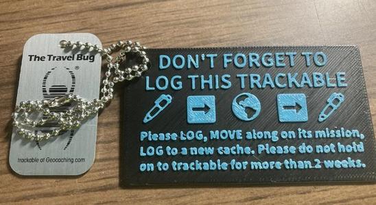 Geocaching trackable tag