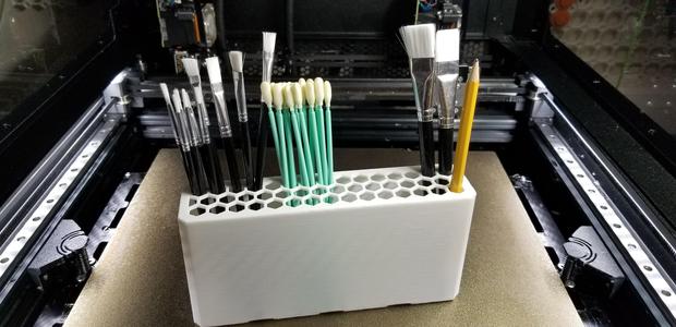 MultiBin Top: 4x1 High-Density Honeycomb Pen Holder