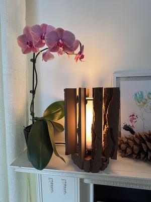 Lantern log - Mechanically Dimming Lamp with Real Log Texture 
