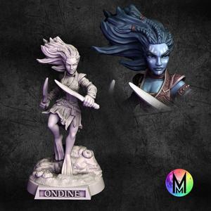 Sea Elf Fighter - Ondine the Elven Fighter (Sea Elf fighter with two swords )