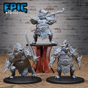 Boar Folk Outlaw Set / Wereboar Bandit / Evil Horned Humanoid / Bulky Shapechanger / Pig Warrior / Forest Encounter