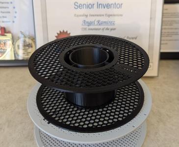 Bambu Labs filament spool reduced to print in an A1 Mini