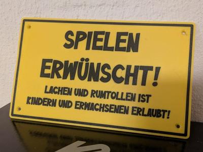 Playing sign encouraged (with and without AMS)
