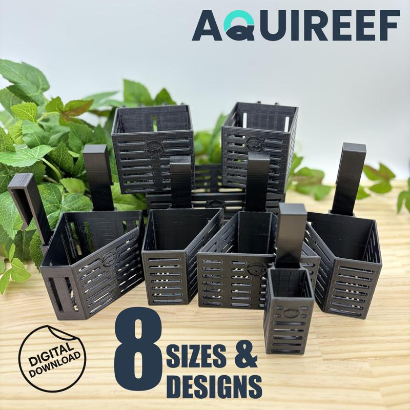 Aquarium Plant Holders, 8 Height Adjustable Designs & Sizes, Aquatic Plant Baskets, Hydroponic Grow