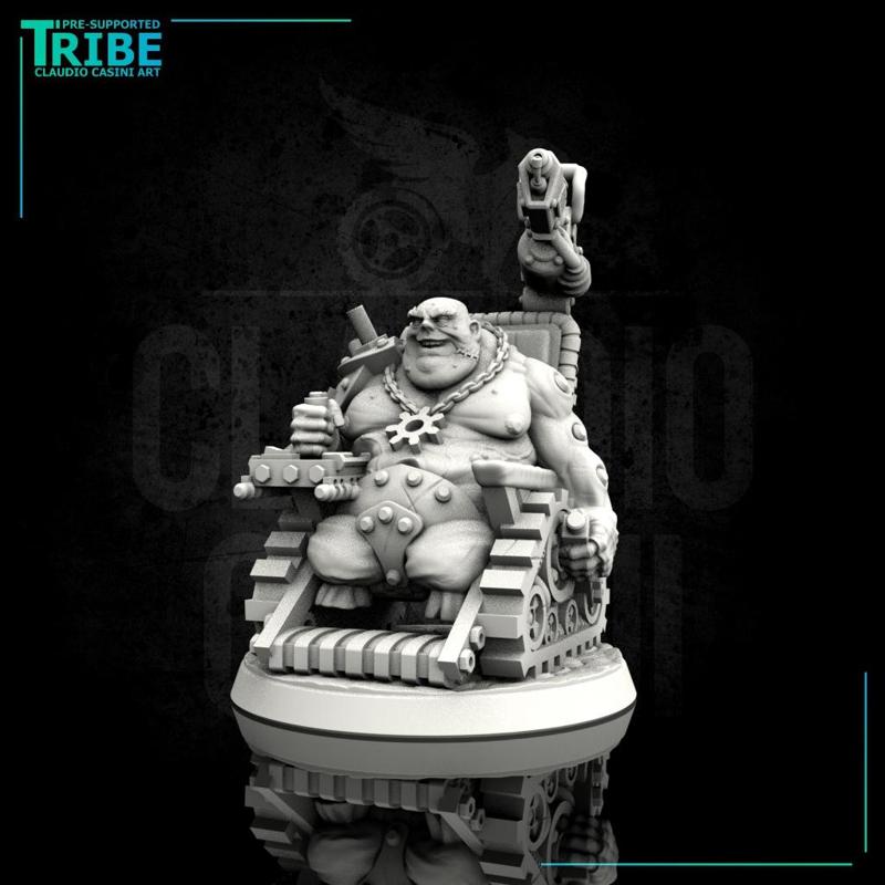 (0101) Male post-apocalyptic sci-fi leader with wheelchair and cannon