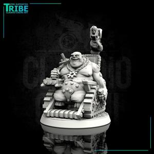 (0101) Male post-apocalyptic sci-fi leader with wheelchair and cannon
