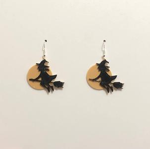 Earring witch moon pendant halloween