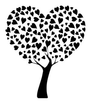 Valentines Day Tree Stencil