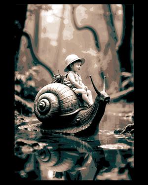 What if you could ride a snail?  Fantasy worlds Hueforge Art