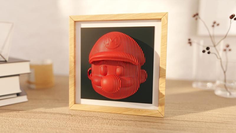Mario Layered Wall Art – 3D Printable Gamer Decor, Modern Wall Sculpture