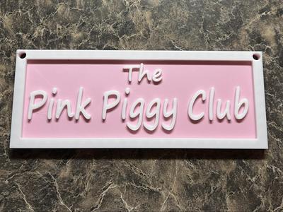 The Pink Piggy Club Sign for Guinea Pig Cage Decor
