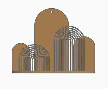 3 Hole Simple Arches Air Plant Wall Holder.stl