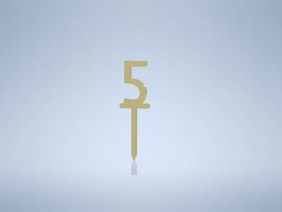 Birthday number 5 for cake (easy to print)
