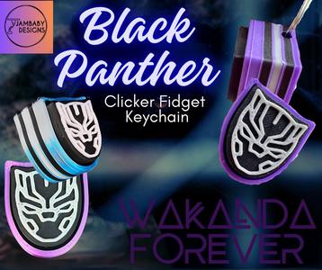 Black Panther Clicker Fidget Keychain