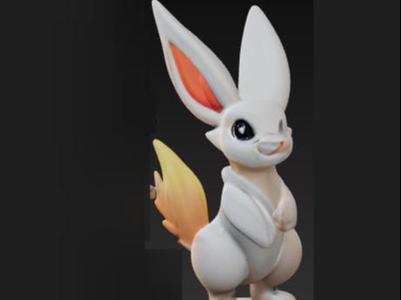 Fantastic Flame Rabbit Figurine