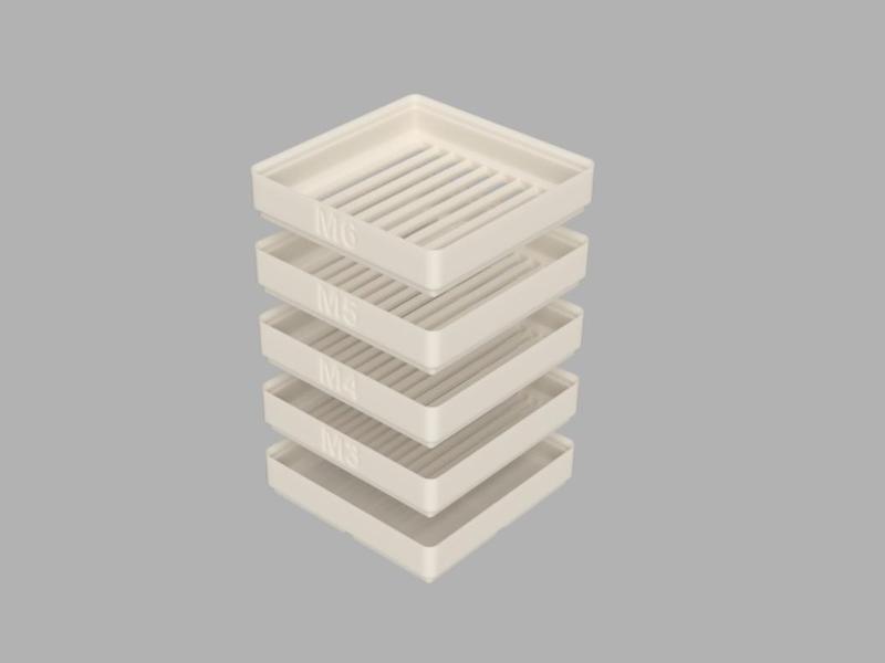 Metric Nut Sorting Trays (Gridfinity)