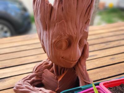 Groot planter with drain hole