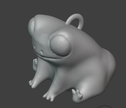 Fred the frog with a MASSIVE BUTT and a key chain