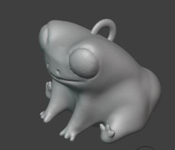 Fred the frog with a MASSIVE BUTT and a key chain