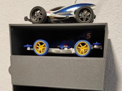 Mini 4WD/2WD RC stackable shelf with top and front cover