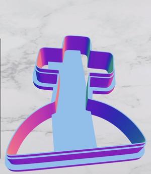 Halloween cemetery cross cookie cutter