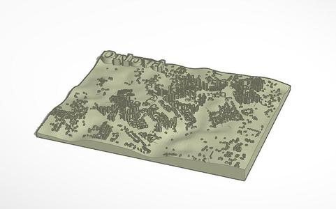Topografická mapa Orlová