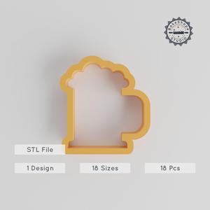 Beer Mug Shape Cutter Set, 18 Sizes, Perfect for Cookies, Fondant & Clay, Party Drink Design PRODUCT_2741