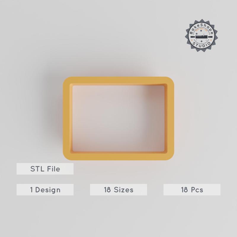 Rectangle Shape Cutter Set, 18-Piece, Box Shape & Quadrilateral Forms, Perfect for Cookies, Fondant, Clay, Size Range 0.75"-5.00" PRODUCT_1179