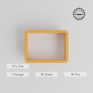 Rectangle Shape Cutter Set, 18-Piece, Box Shape & Quadrilateral Forms, Perfect for Cookies, Fondant, Clay, Size Range 0.75"-5.00" PRODUCT_1179