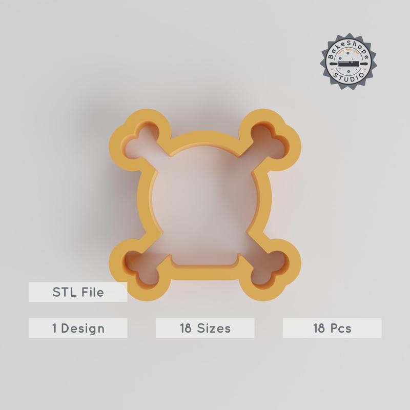 Skull & Crossbones Shape Cutter Set, 18 Sizes, Perfect for Cookies, Fondant, Clay, Pirate Symbol, Danger Icon PRODUCT_158