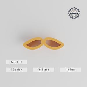 Moustache Shape Cutter Set, 18 Piece Bundle, 0.75"-5.00" Sizes, Cookie & Fondant Mold, Facial Hair & Beard Style Designs PRODUCT_256