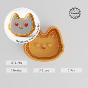 Love Heart Shape Cutter & Stamp Set, Perfect for Cookies & Fondant, 6-Piece, Romantic & Cute Designs PRODUCT_822