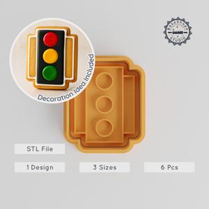 Traffic Light Shape Cutter & Stamp, Perfect for Cookies & Fondant, 3 Sizes, 6-Piece Set PRODUCT_563