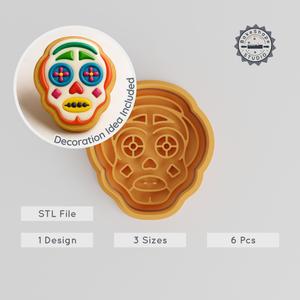 They Live Horror Cookie Cutter & Stamp Set, Spooky Emoji Shapes, Perfect for Fondant, Halloween Decorations, 3 Sizes, 6 Pieces PRODUCT_977