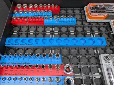 ICON 1/2" Metric Socket Gridfinity Holder - 1 Row