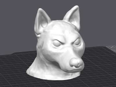 Furry Canine Head Mannequin / Bust