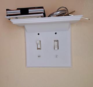 Double Light Switch Cover, with built-in shelf