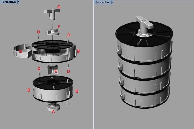 Cajonera de Bobinas Divisibles Apilables /// Stackable Spool Drawer /// (1/2-1/3-1/4) Grilon3 1kg Argentina
